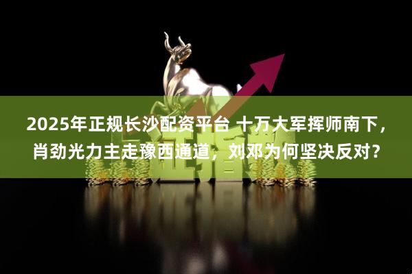 2025年正规长沙配资平台 十万大军挥师南下，肖劲光力主走豫西通道，刘邓为何坚决反对？