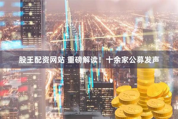 股王配资网站 重磅解读！十余家公募发声